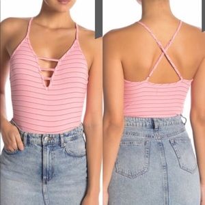 NWT Room Services Stripped bodysuit